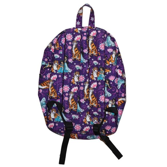 Purple Disney x Loungefly Aladdin Jasmine & Rajah Print Full Size Backpack